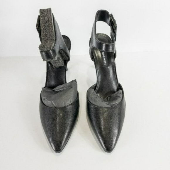 Nine West Elisabeti Leather Pointed Toe Formal Slingback Sandals - Picture 6 of 7